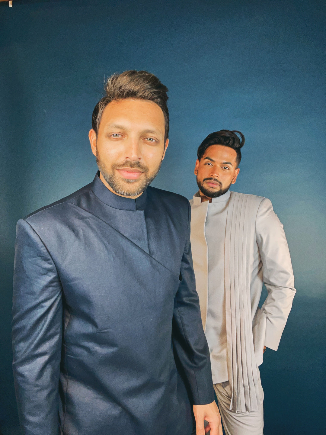 Aditya - Regnant - Grey Indo Western Pleated Jacket Set