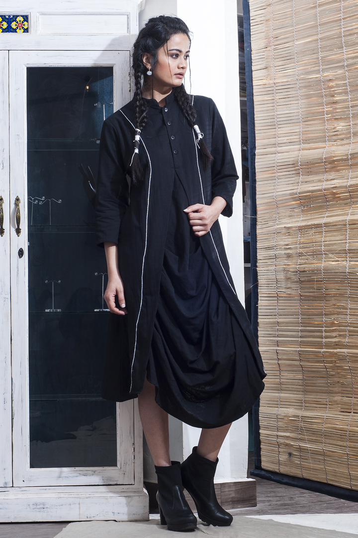 Pirna - Black Cowl Dress