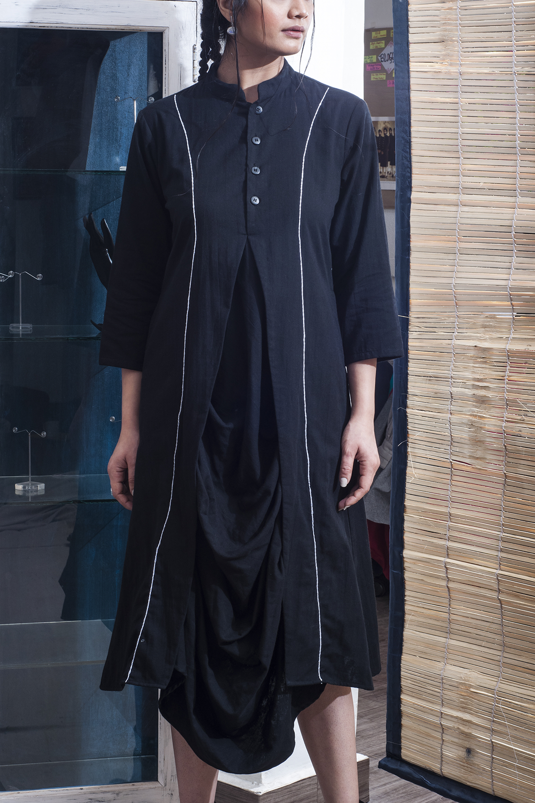 Pirna - Black Cowl Dress