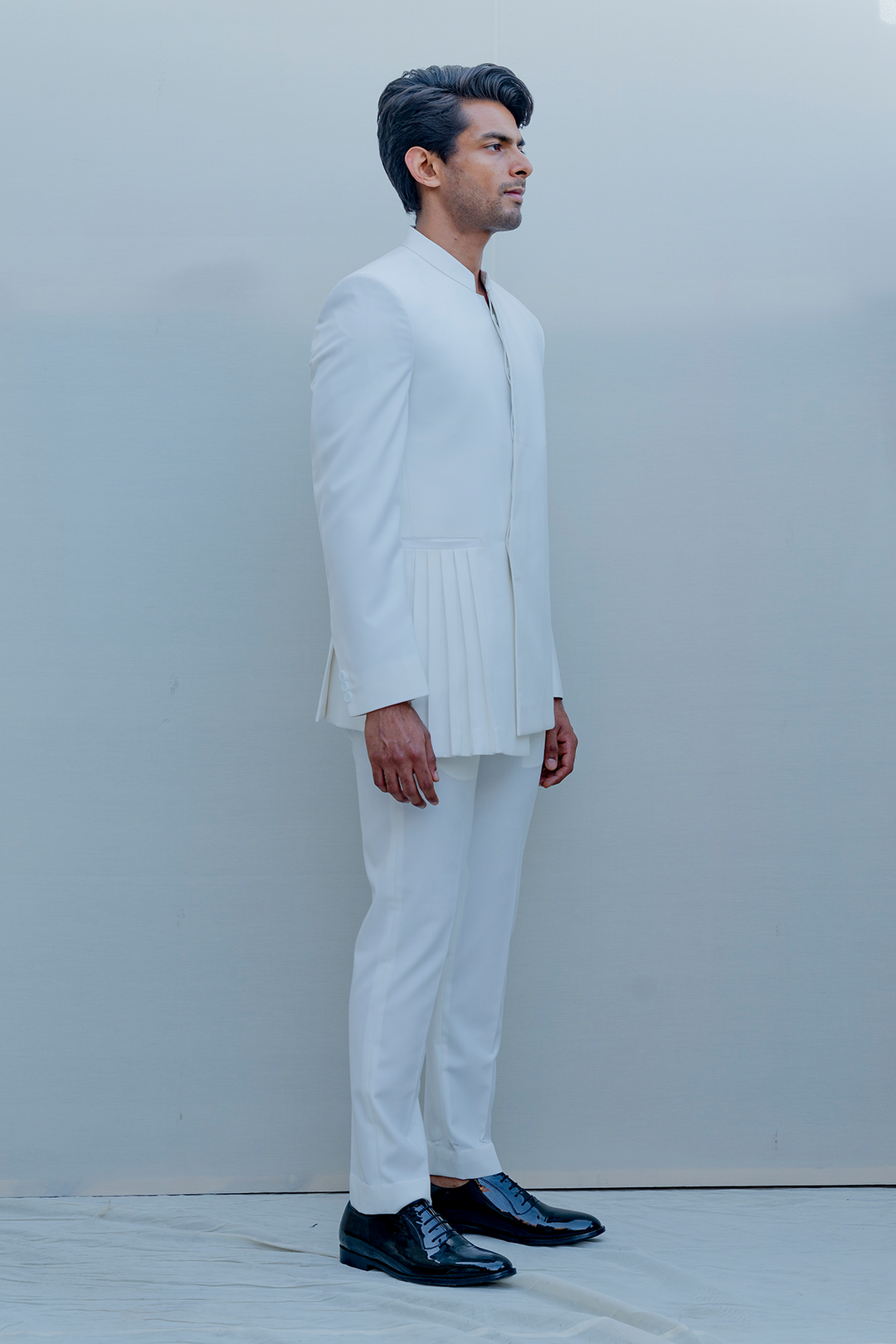 Alabaster- Milky White Indo Western Jacket Set