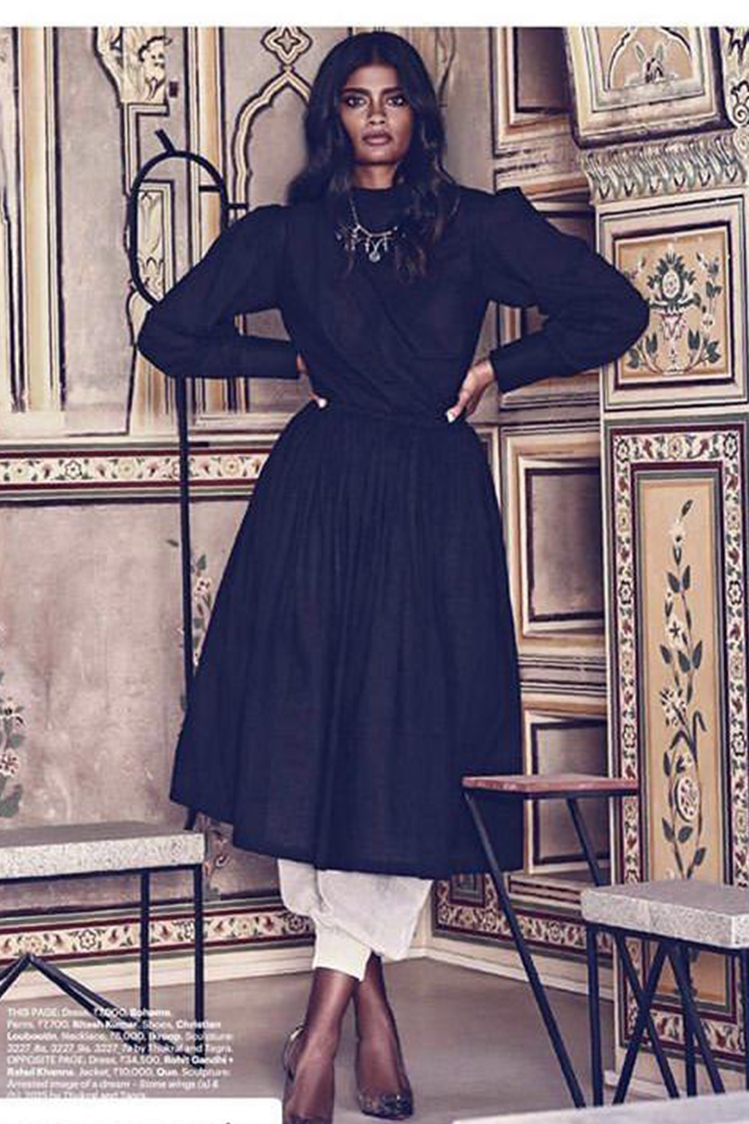 Bohame x Archana Akil Kumar In Our - Black Chinese Collar Dress