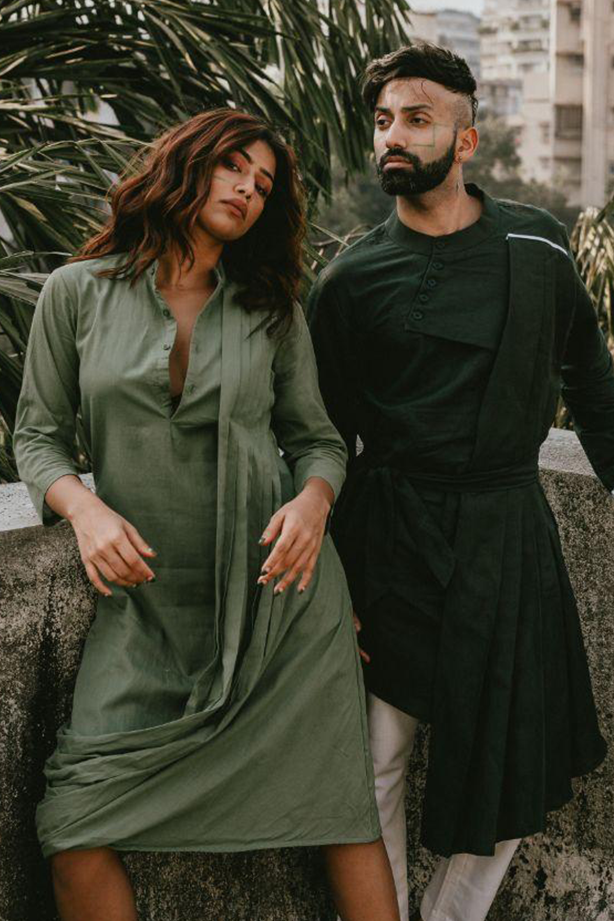 Santoshi Shetty x Bohame In Our - Green Cowl Dress