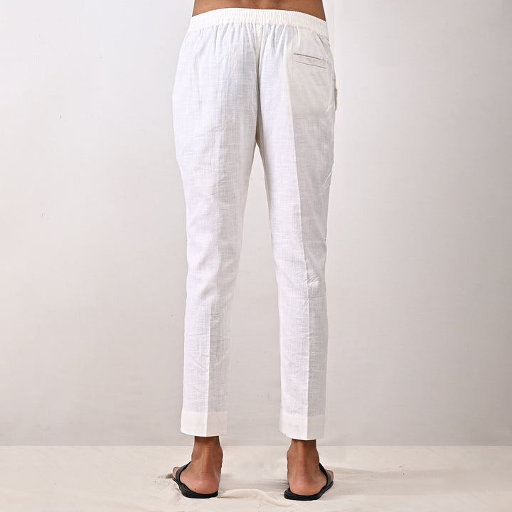 Braxton - Sky Blue Asymmetrical Pleated Kurta With Off White Pant Set