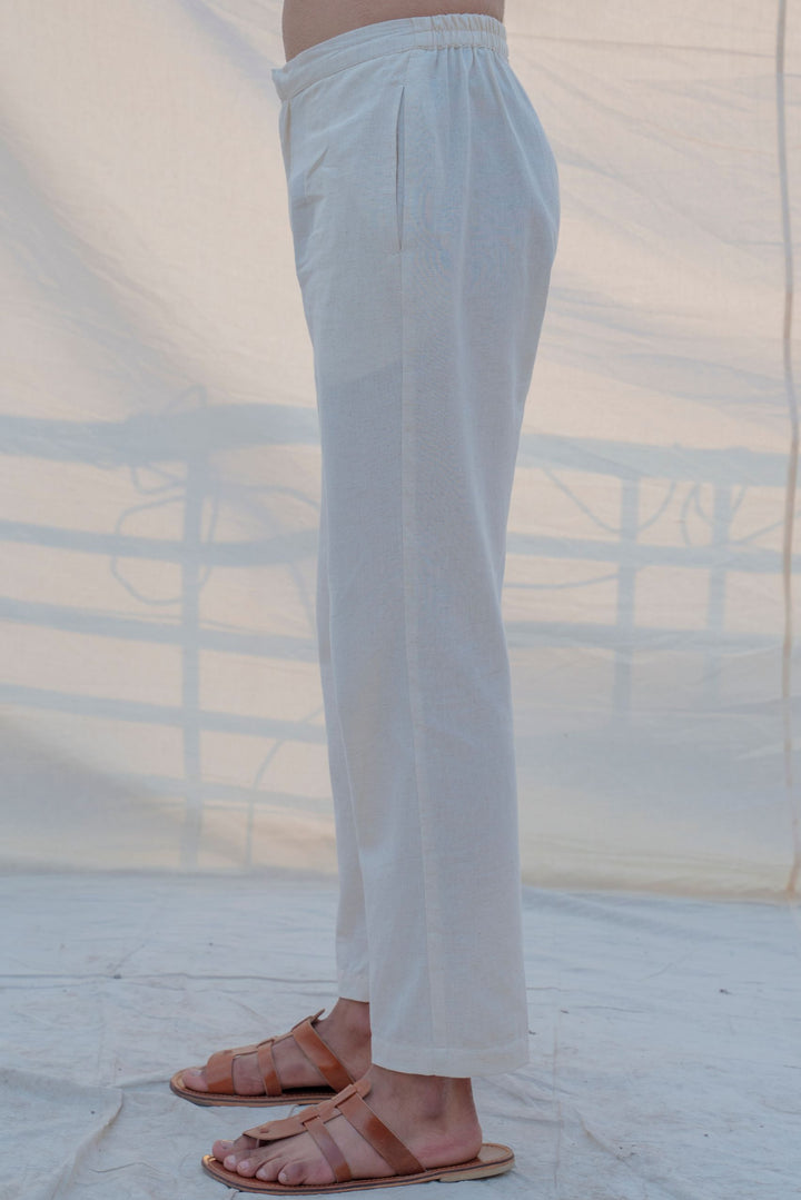 Cotton X Linen Violet Kurta with Pant Set