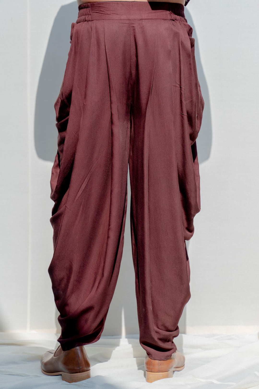 Ramble- Brown Asymmetric Kurta & Dhoti Pants Set