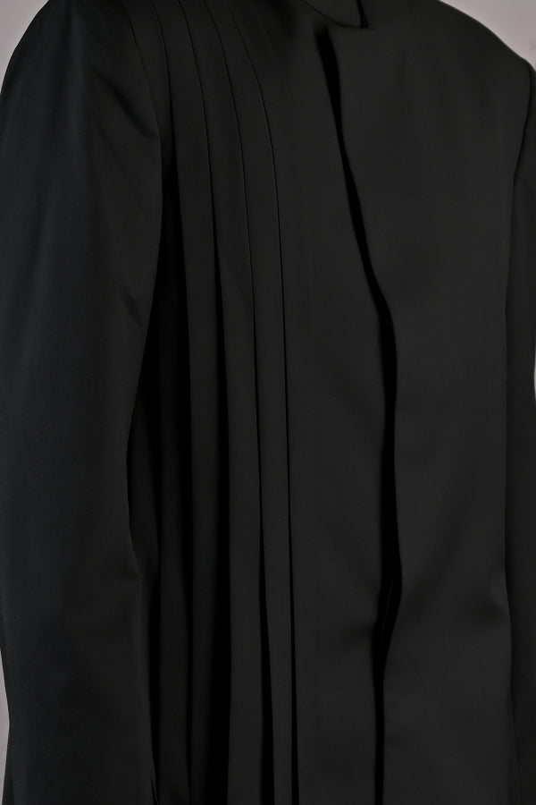 Zahir - Black Bandhgala Pleated Jacket Set