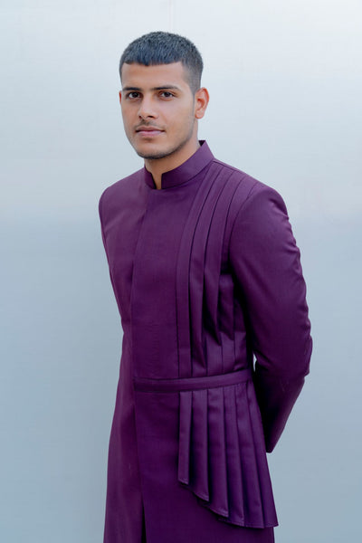 Regal - Purple Indo Western Jacket Set