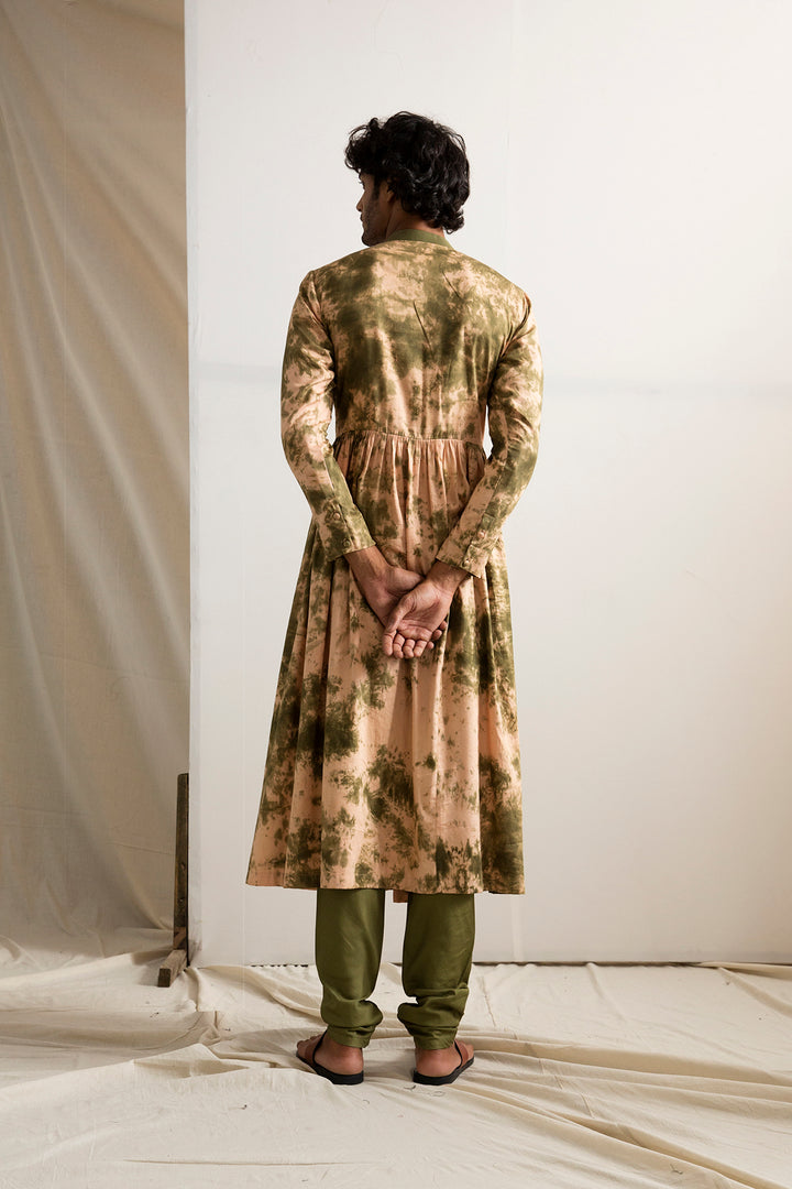 Kama - Tie & Dye Flared Manarkali Kurta Set