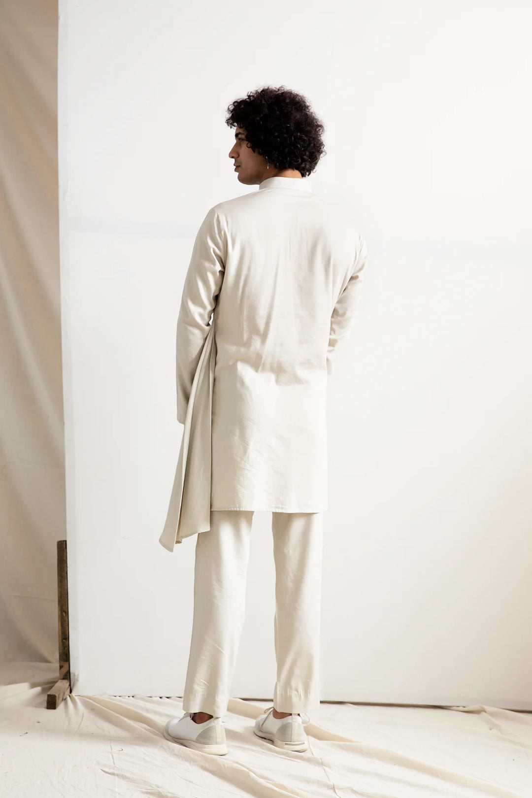 Solace - Tie & Dye Jacket with White Kurta Set
