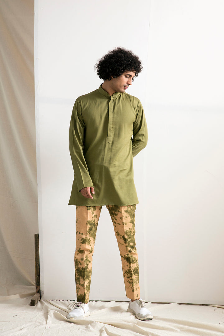 Elgin - Tie & Dye Jacket with Green Kurta Set