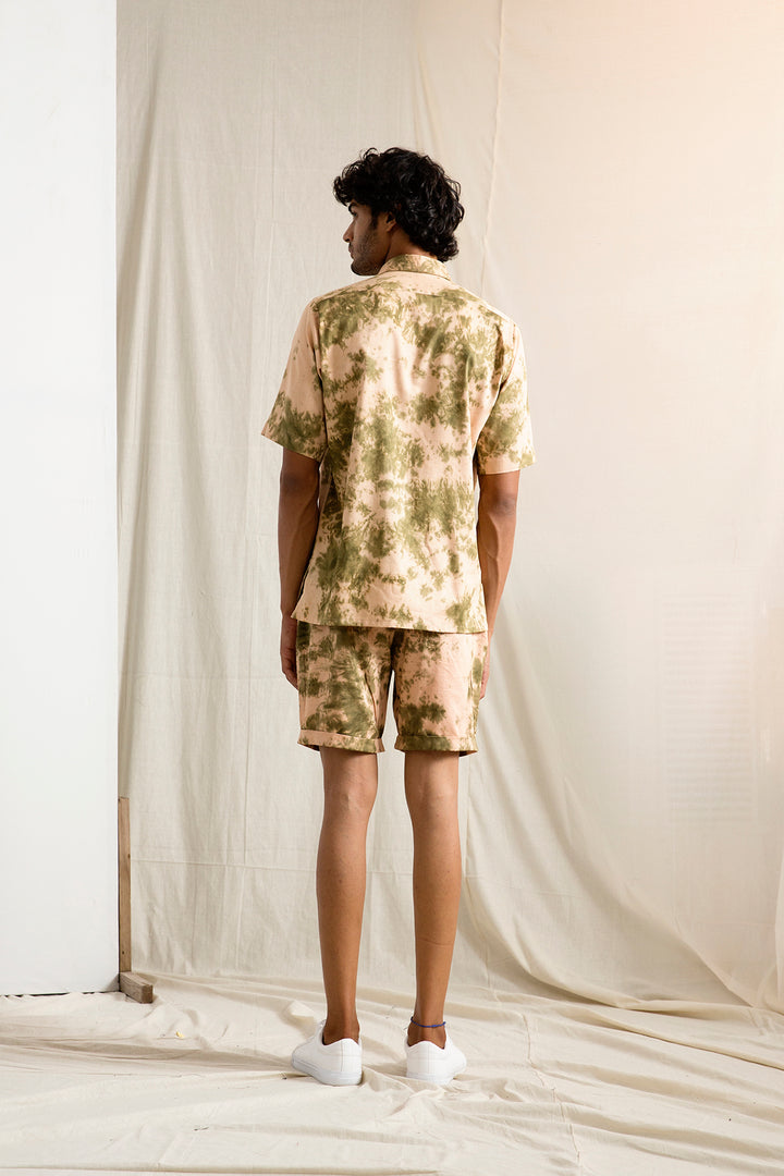Alec - Tie & Dye Shirt with pleated Shorts Set