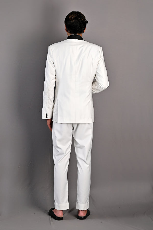 Hadrian - Off White Abstract Embroidered Tuxedo Set