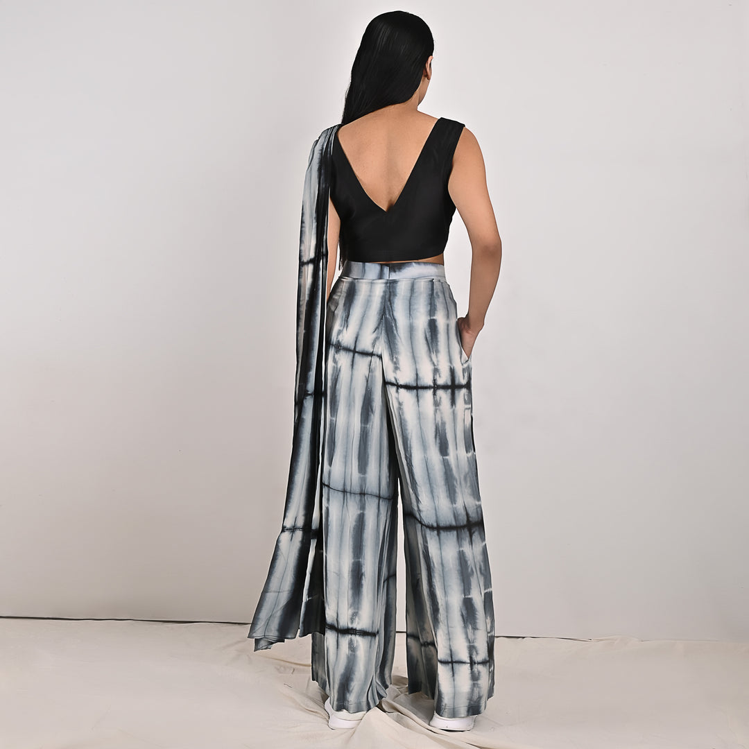 Alafia - Grey Tie & Dye Concept Saree