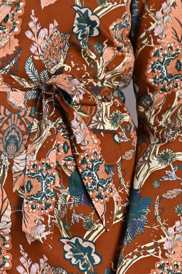 Liana- Maroon & Multi Printed Jacket Set