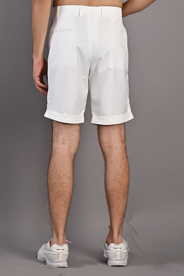 Caesar - Multi Blue Printed Shirt with Off-White Shorts Set