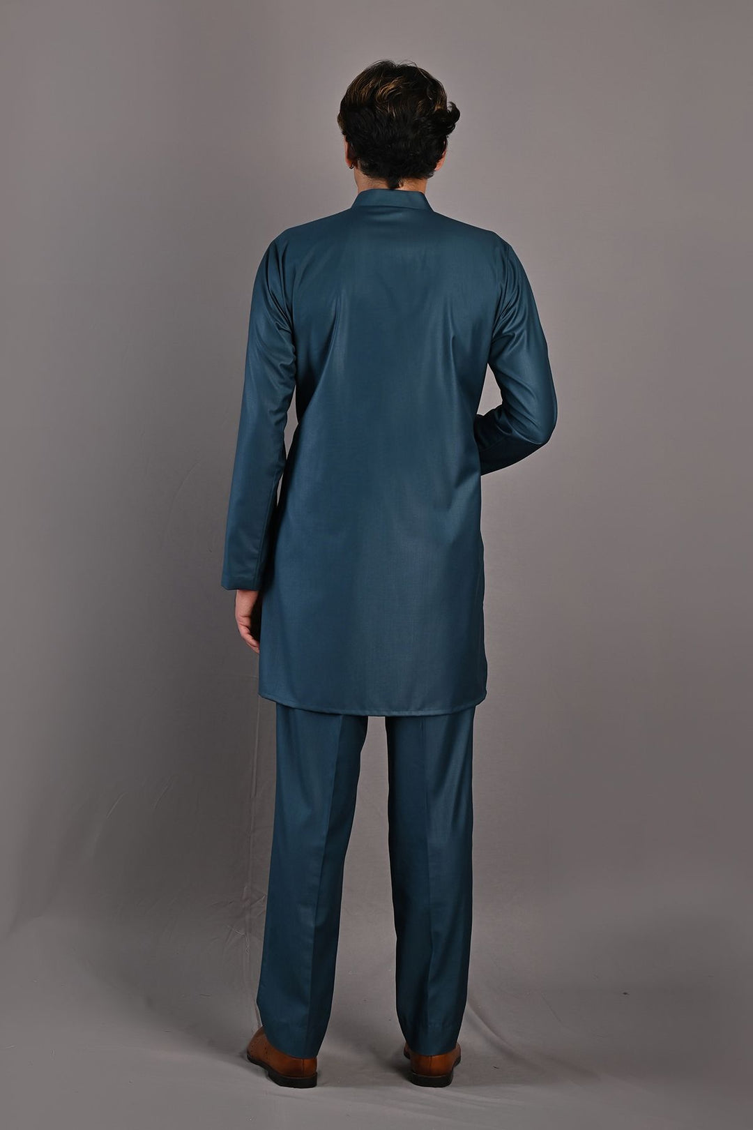 Cosmos - Maroon & Multi Printed Bandhgala Jacket  With Teal Green Kurta Set