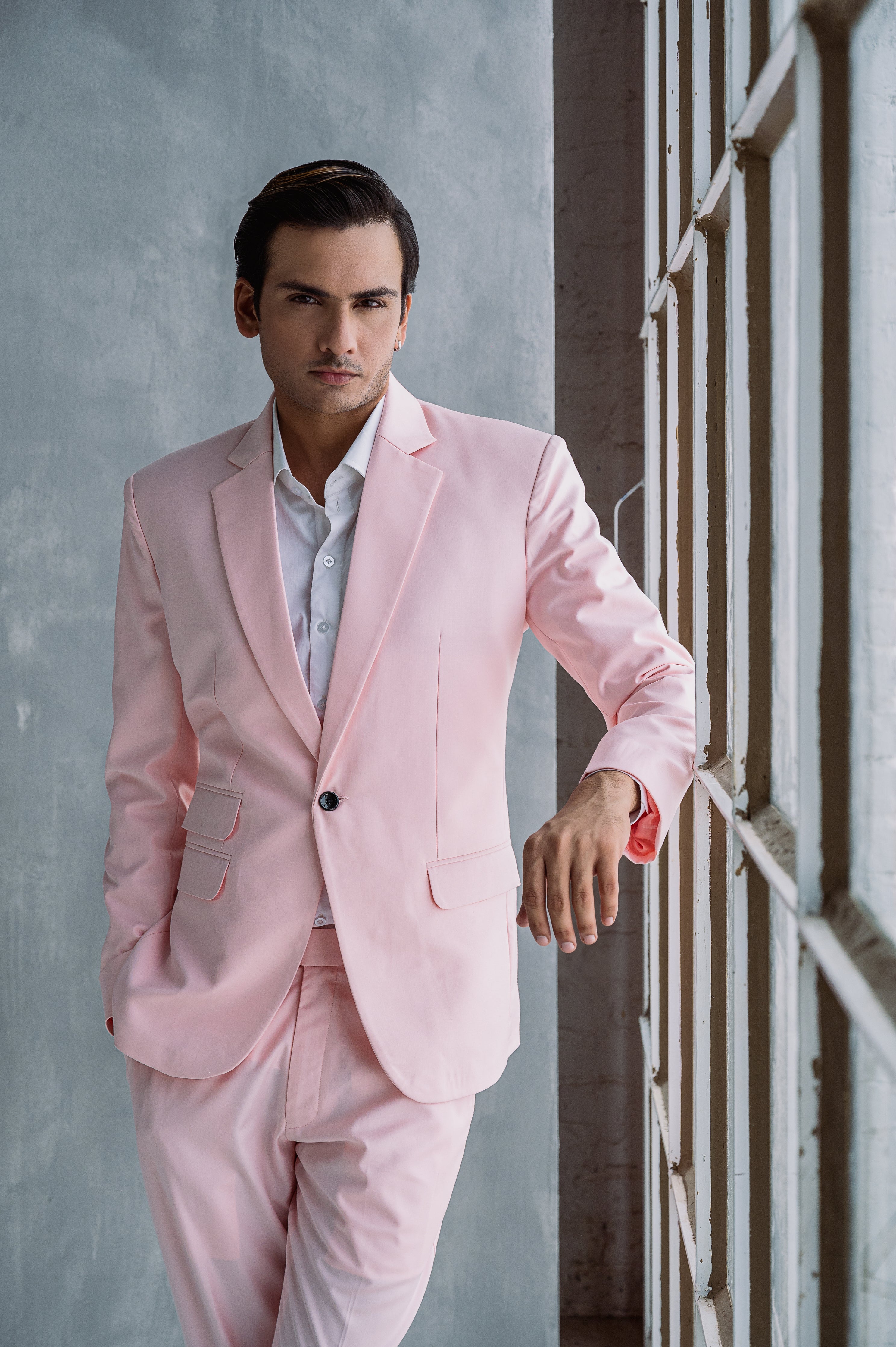 Baby pink suit jacket best sale