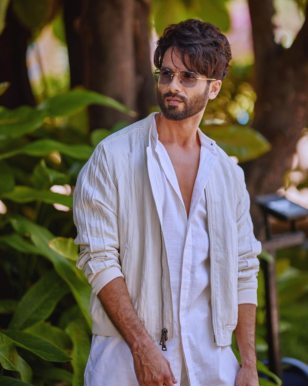 Shahid Kapoor In Our - Off-White Bomber Jacket with Kurta & Pant Set